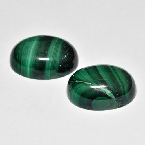 Gemas de malaquita verde natural de 17,39 ct, corte óvalo, opaco