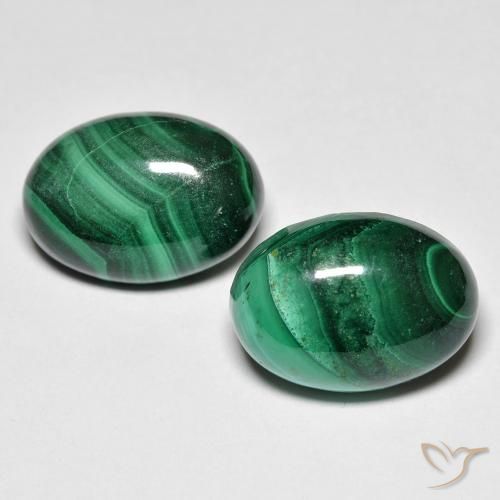Gemas de malaquita multicolor natural de 15,86 ct, corte óvalo, opaco