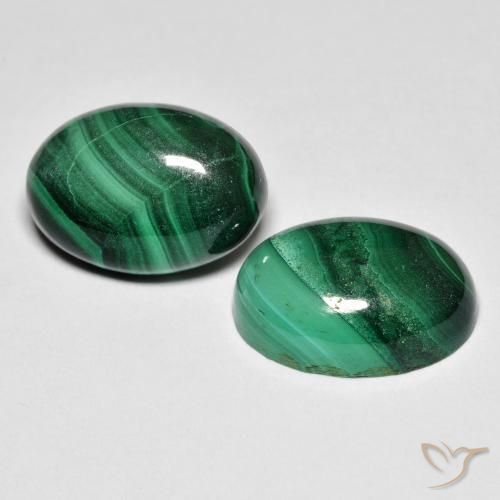 Gemas de malaquita multicolor natural de 15,86 ct, corte óvalo, opaco