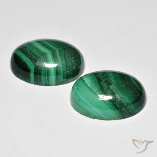 Gemas de malaquita multicolor natural de 15,86 ct, corte óvalo, opaco