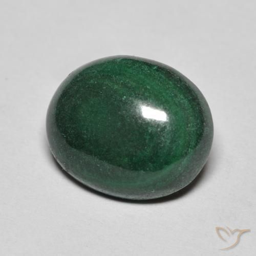 5.60ct Natural Verde medio Malaquita, Ovalada, Opaco