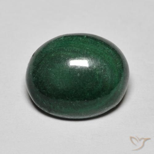 Malaquita Verde medio natural de 5.60 ct, Ovalada, Opaco
