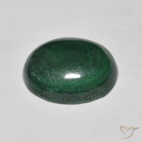 Malaquita Verde medio natural de 5.60 ct, Ovalada, Opaco