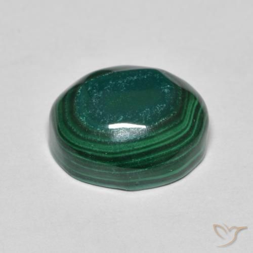 Malaquita Verde pino natural de 6.69 ct, Ovalada, Opaco