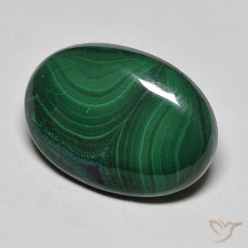 Malaquita Verde natural de 11.40 ct, Ovalada, Opaco