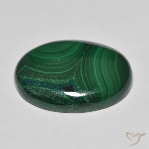 Malaquita Verde natural de 11.40 ct, Ovalada, Opaco