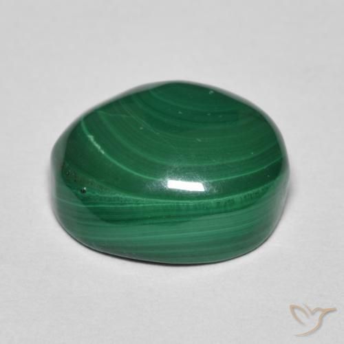 Malaquita Verde natural de 5.35 ct, Ovalada, Opaco