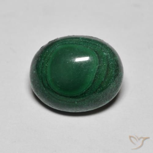 Malaquita verde natural de 6,43 ct, corte óvalo, opaco