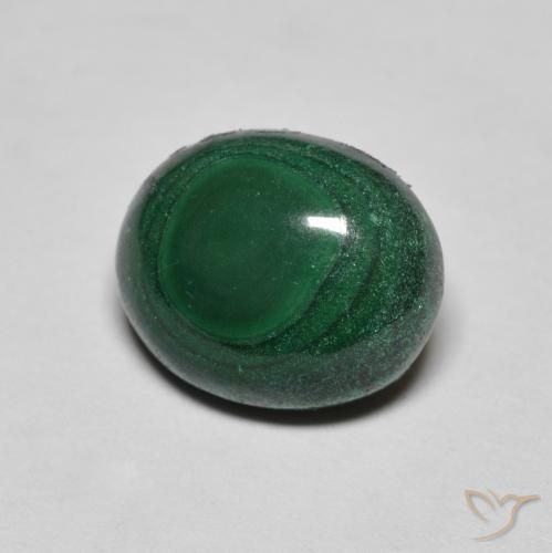Malaquita verde natural de 6,43 ct, corte óvalo, opaco