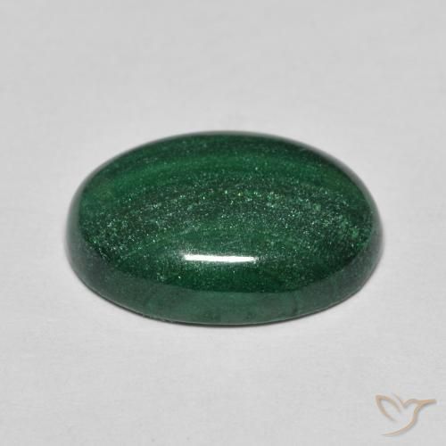 Malaquita Verde pino natural de 6.61 ct, Ovalada, Opaco