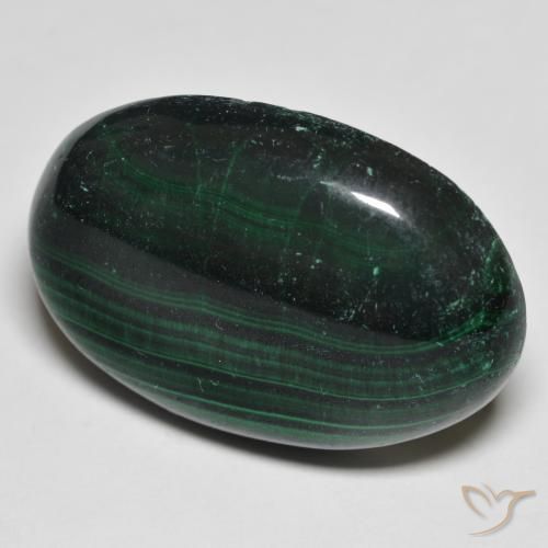 Malaquita Verde oscuro natural de 30.12 ct, Ovalada, Opaco