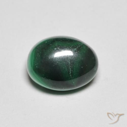 Malaquita Verde natural de 3.10 ct, Ovalada, Opaco