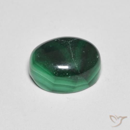 Malaquita Verde natural de 3.10 ct, Ovalada, Opaco