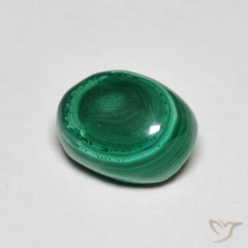 Malaquita Verde natural de 2.72 ct, Ovalada, Opaco