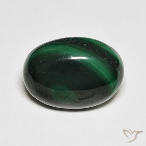7.10ct Natural Verde bosque Malaquita, Ovalada, Opaco