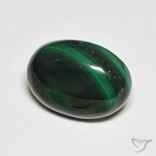 Malaquita Verde bosque natural de 7.10 ct, Ovalada, Opaco