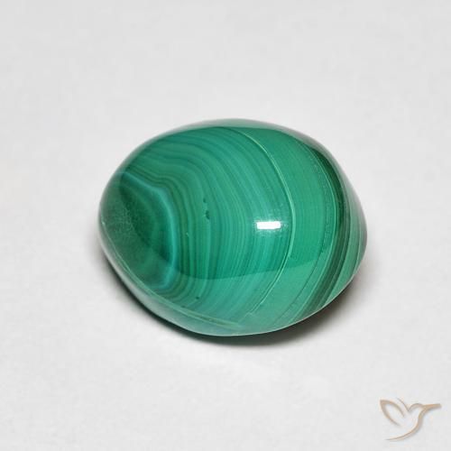 3.34ct Natural Verde Malaquita, Ovalada, Opaco