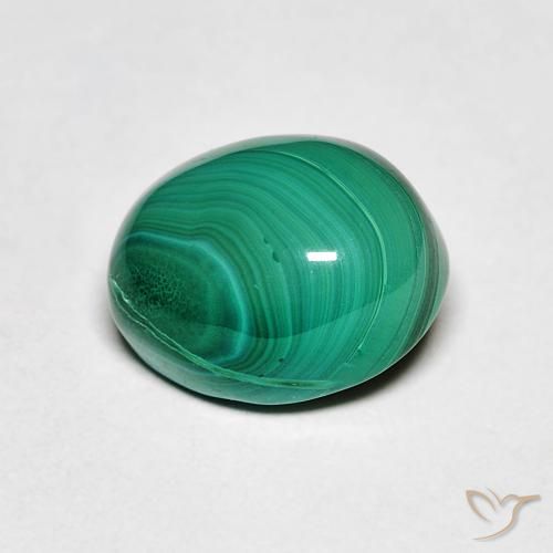 Malaquita Verde natural de 3.34 ct, Ovalada, Opaco