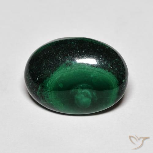 6.48ct Natural Verde oscuro Malaquita, Ovalada, Opaco