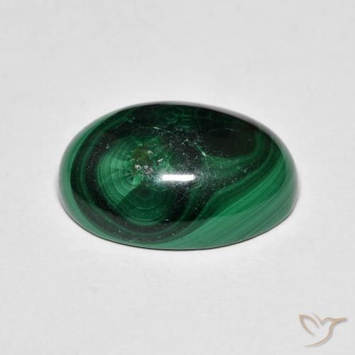 Malaquita Verde natural de 8.37 ct, Ovalada, Opaco