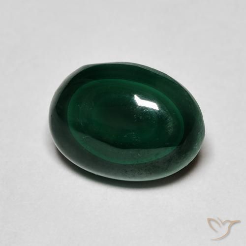 5.64ct Natural Verde oscuro Malaquita, Ovalada, Opaco