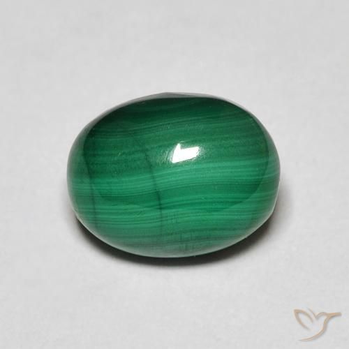 3.26ct Natural Verde medio Malaquita, Ovalada, Opaco