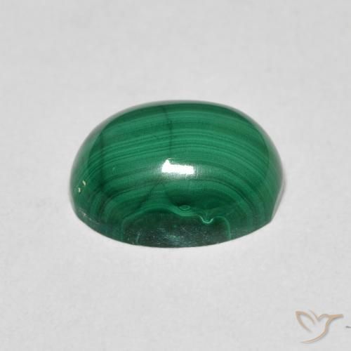 Malaquita Verde medio natural de 3.26 ct, Ovalada, Opaco