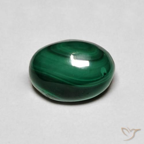 Malaquita Verde medio natural de 2.78 ct, Ovalada, Opaco