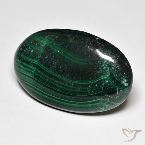 Malaquita Verde natural de 32.63 ct, Ovalada, Opaco