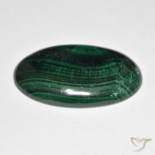 Malaquita Verde natural de 32.63 ct, Ovalada, Opaco