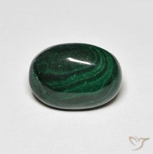 6.69ct Natural Verde Malaquita, Ovalada, Opaco