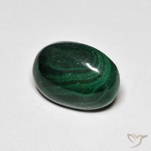Malaquita Verde natural de 6.69 ct, Ovalada, Opaco