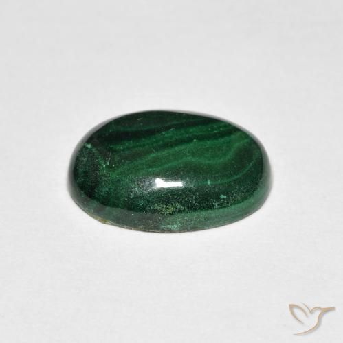 Malaquita Verde natural de 6.69 ct, Ovalada, Opaco