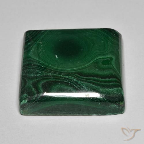 Malaquita Verde pino natural de 68.84 ct, Cuadrado, Opaco