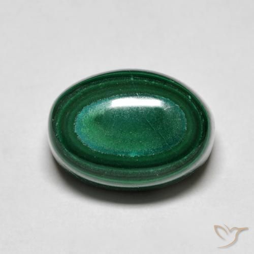 Malaquita Verde natural de 13.80 ct, Ovalada, Opaco