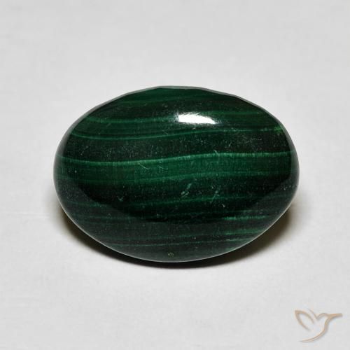 4.96ct Natural Verde oscuro Malaquita, Ovalada, Opaco