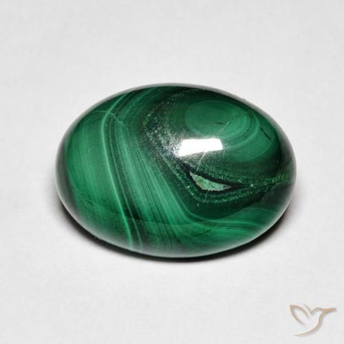 Malaquita Verde natural de 7.31 ct, Ovalada, Opaco