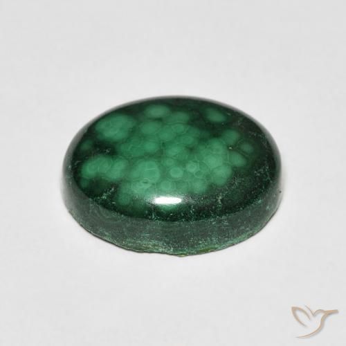 Malaquita Verde pino natural de 5.88 ct, Ovalada, Opaco