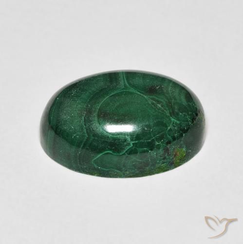 Malaquita Verde medio natural de 8.47 ct, Ovalada, Opaco