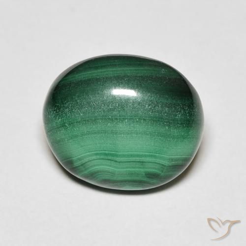 6.20ct Natural Verde medio Malaquita, Ovalada, Opaco