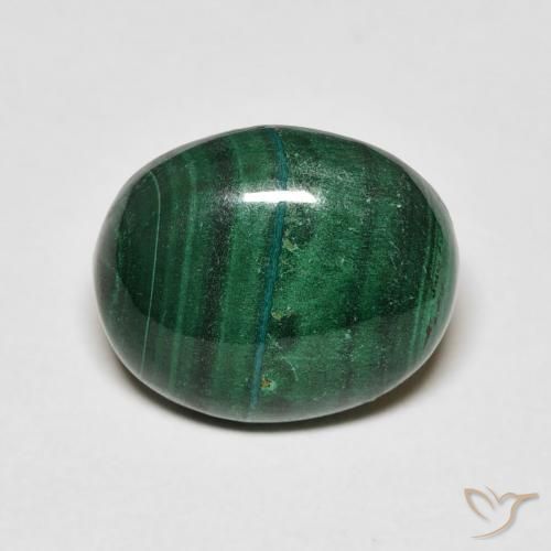 5.65ct Natural Verde medio Malaquita, Ovalada, Opaco
