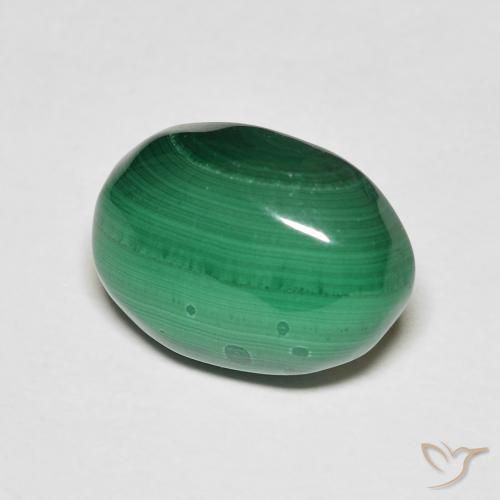 Malaquita Verde natural de 7.62 ct, Ovalada, Opaco