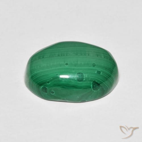 Malaquita Verde natural de 7.62 ct, Ovalada, Opaco