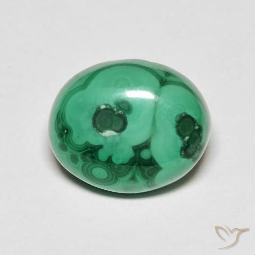 6.76ct Natural Verde medio Malaquita, Ovalada, Opaco