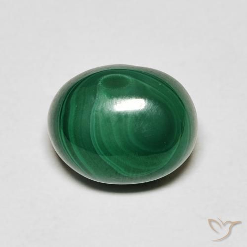 Malaquita Verde natural de 5.31 ct, Ovalada, Opaco