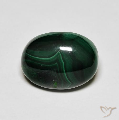 Malaquita Verde natural de 9.88 ct, Ovalada, Opaco
