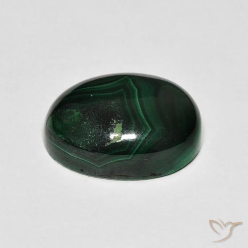 Malaquita Verde natural de 9.88 ct, Ovalada, Opaco