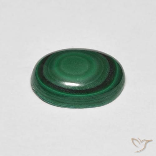 Malaquita Verde oscuro natural de 2.60 ct, Ovalada, Opaco