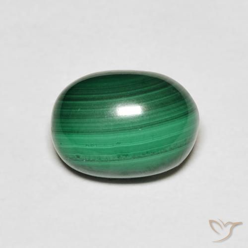 3.44ct Natural Verde oscuro Malaquita, Ovalada, Opaco
