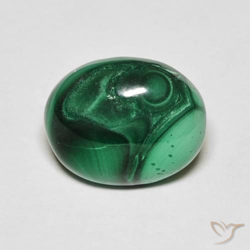 Malaquita verde natural de 6,65 ct, corte óvalo, opaco